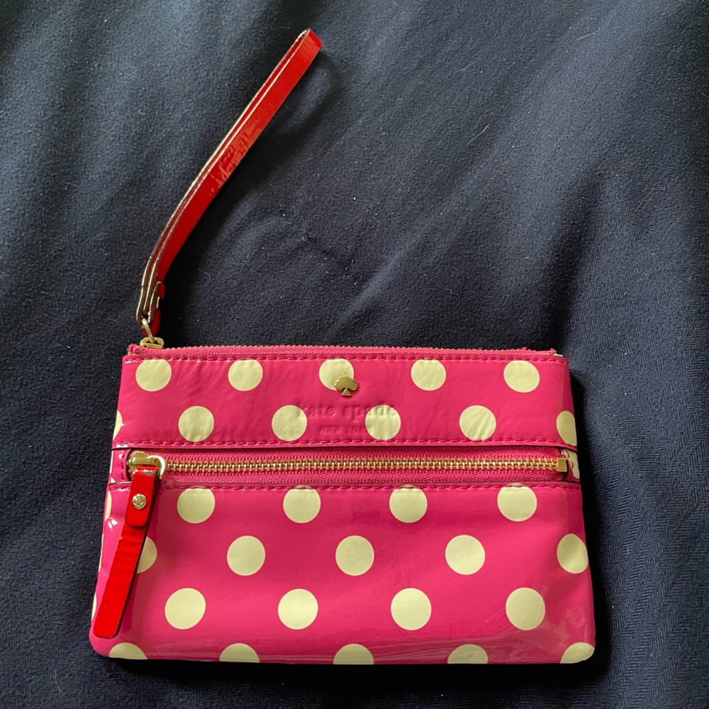 Kate Spade Pink Polka Dot Clutch
